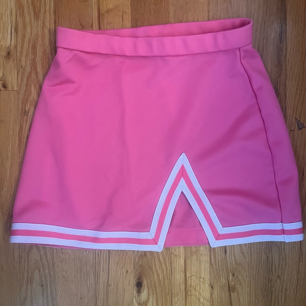 Pink Women's Skirt with White Trim